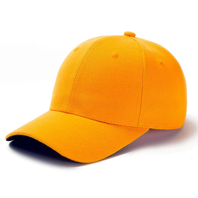 Unisex Cap Casual Plain Baseball Cap Adjustable Snapback Hats For Women Men Hip Hop Cap Street Dad Hat TEEK Light Orange