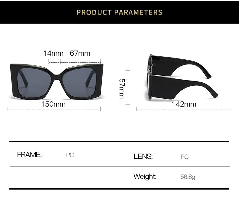 TEEK - Oversized Square Sunglasses Wide Glasses EYEGLASSES theteekdotcom