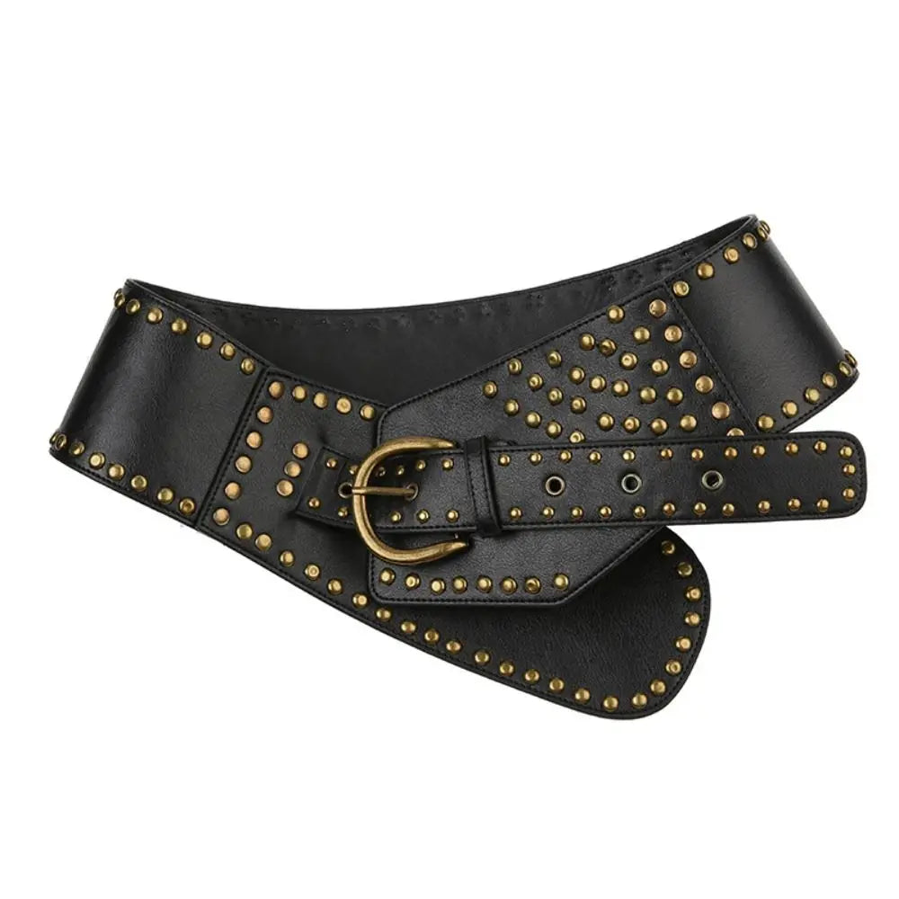 TEEK - Asymmetric Vintage Rivet Belt BELT theteekdotcom Gold  