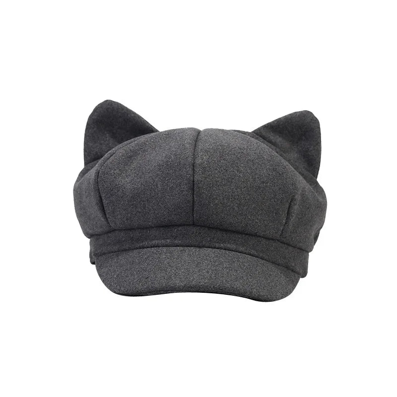 TEEK - Beret Cat Ear Octagonal Hat HAT theteekdotcom   