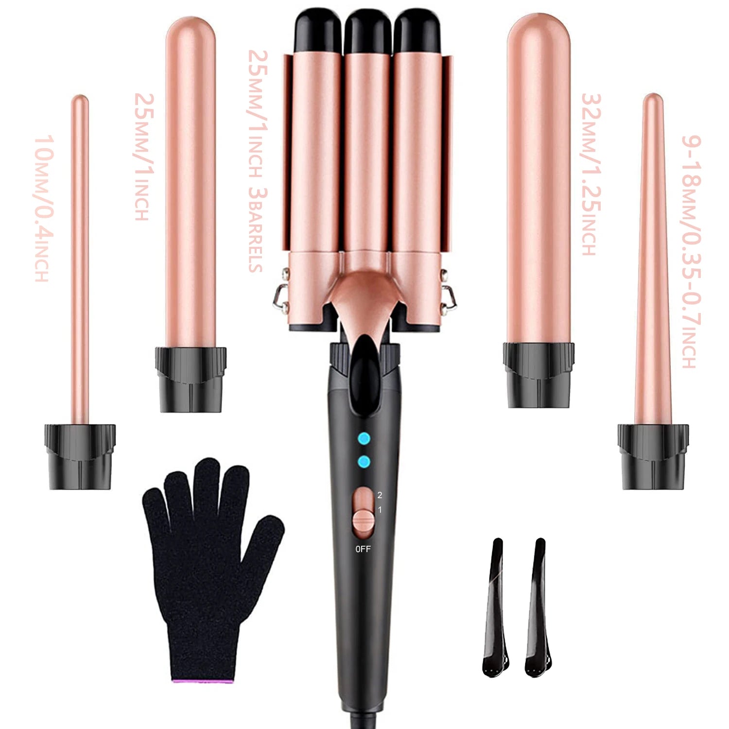 TEEK - 5 in 1 Hair Waver Curling Iron SET theteekdotcom   