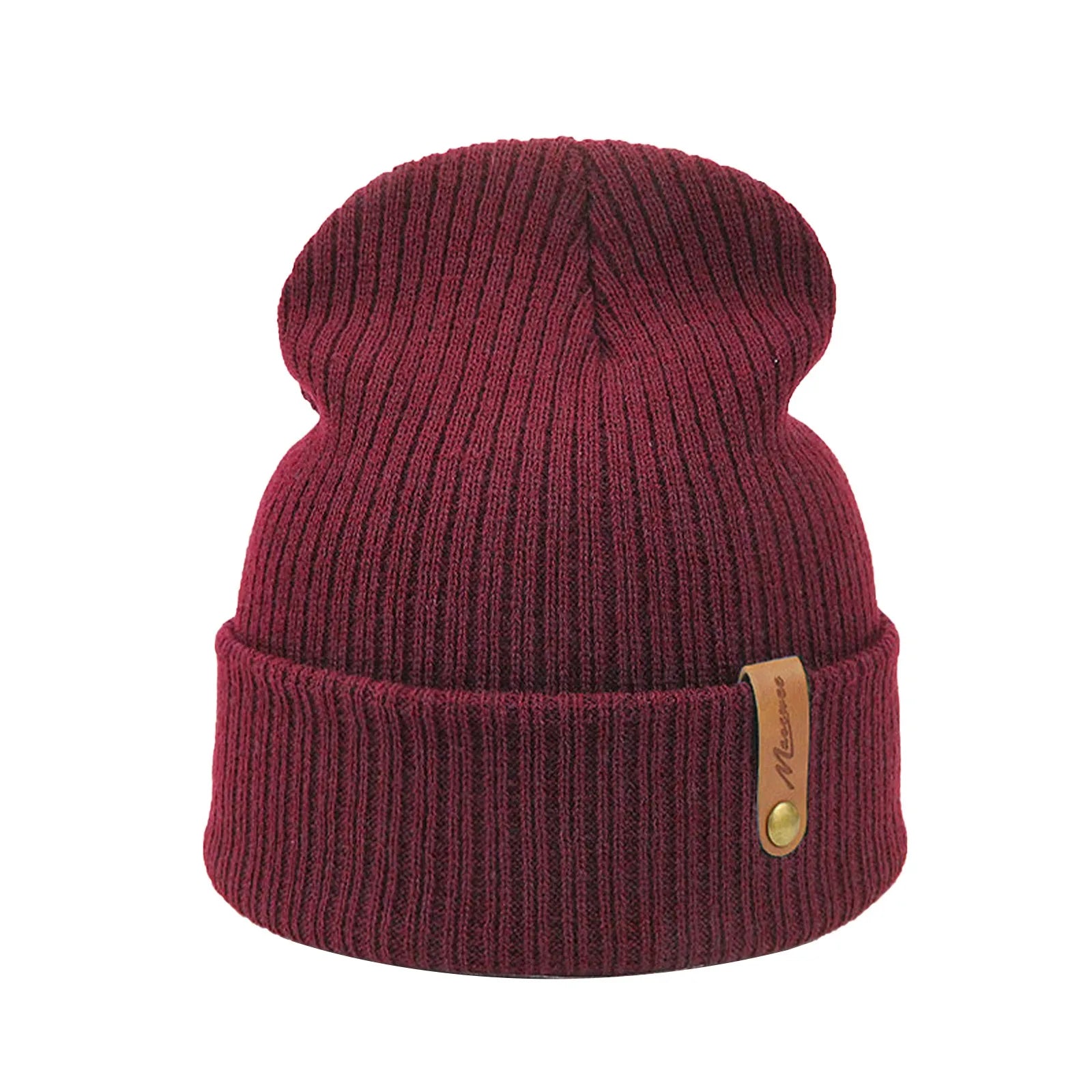 TEEK - Knitted Ridge Beanie Hats HAT theteekdotcom Burgundy-B  