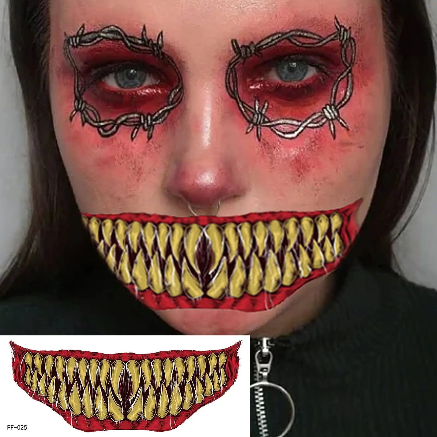 TEEK - Halloween Big Mouth Face Stickers Temporary Tattoo MAKEUP theteekdotcom   