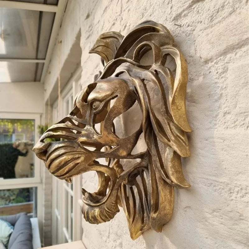 TEEK - Lion Head Wall Mounted Art Sculpture HOME DECOR theteekdotcom   