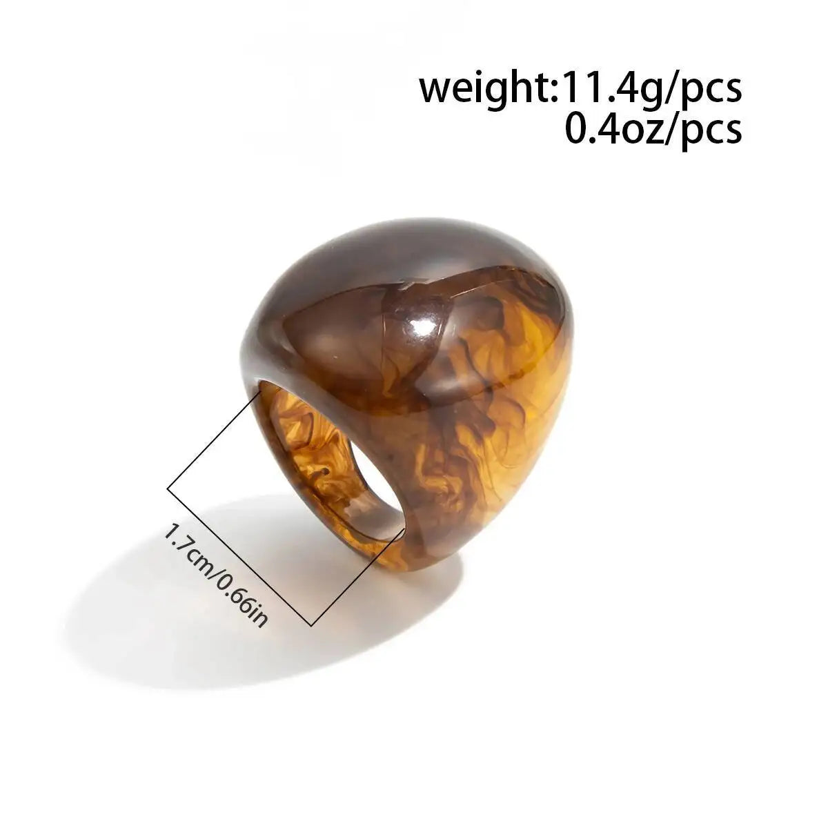 KunJoe 6 Colors Bohemian Thick Resin Acrylic Ring for Women Retro Smooth Geometry Curved Wide Knuckle Ring Fashion Jewelry 2026 TEEK