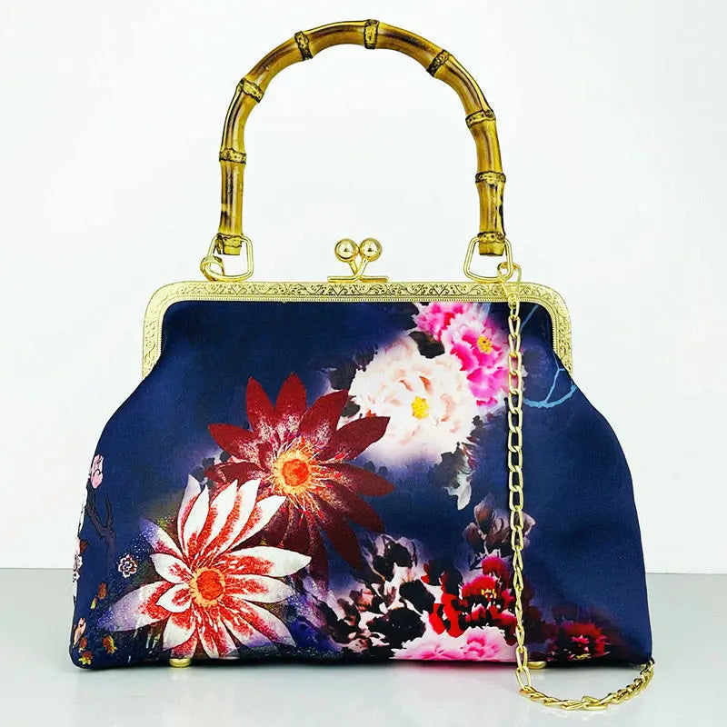 TEEK - Flower Lock Vintage Chain Handbag BAG theteekdotcom 08 blue sun  