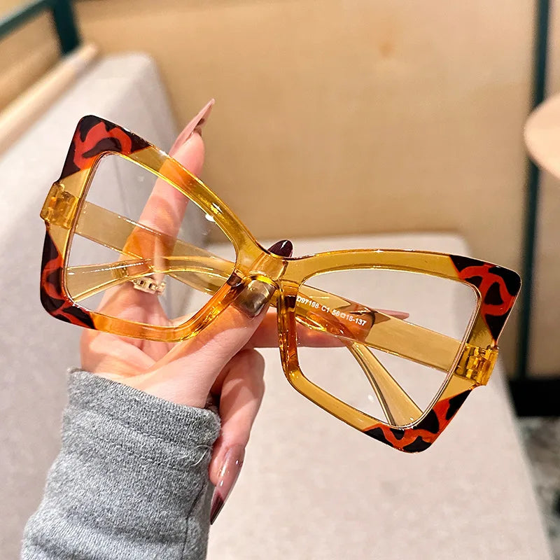 TEEK - Oversized Cat Eye Contrast Color Frame Eyewear EYEGLASSES theteekdotcom orange