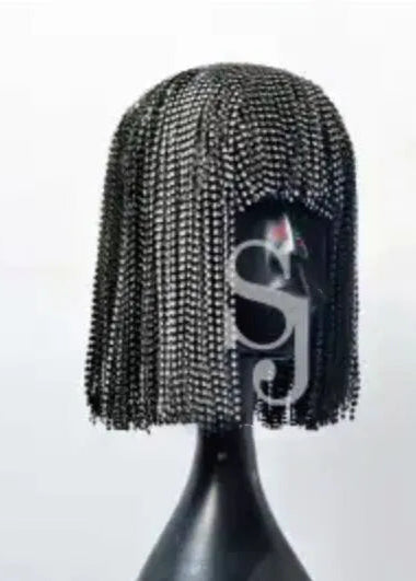 TEEK - Sparkly Tassel Chain Wig HAIR theteekdotcom Silver Black One Size