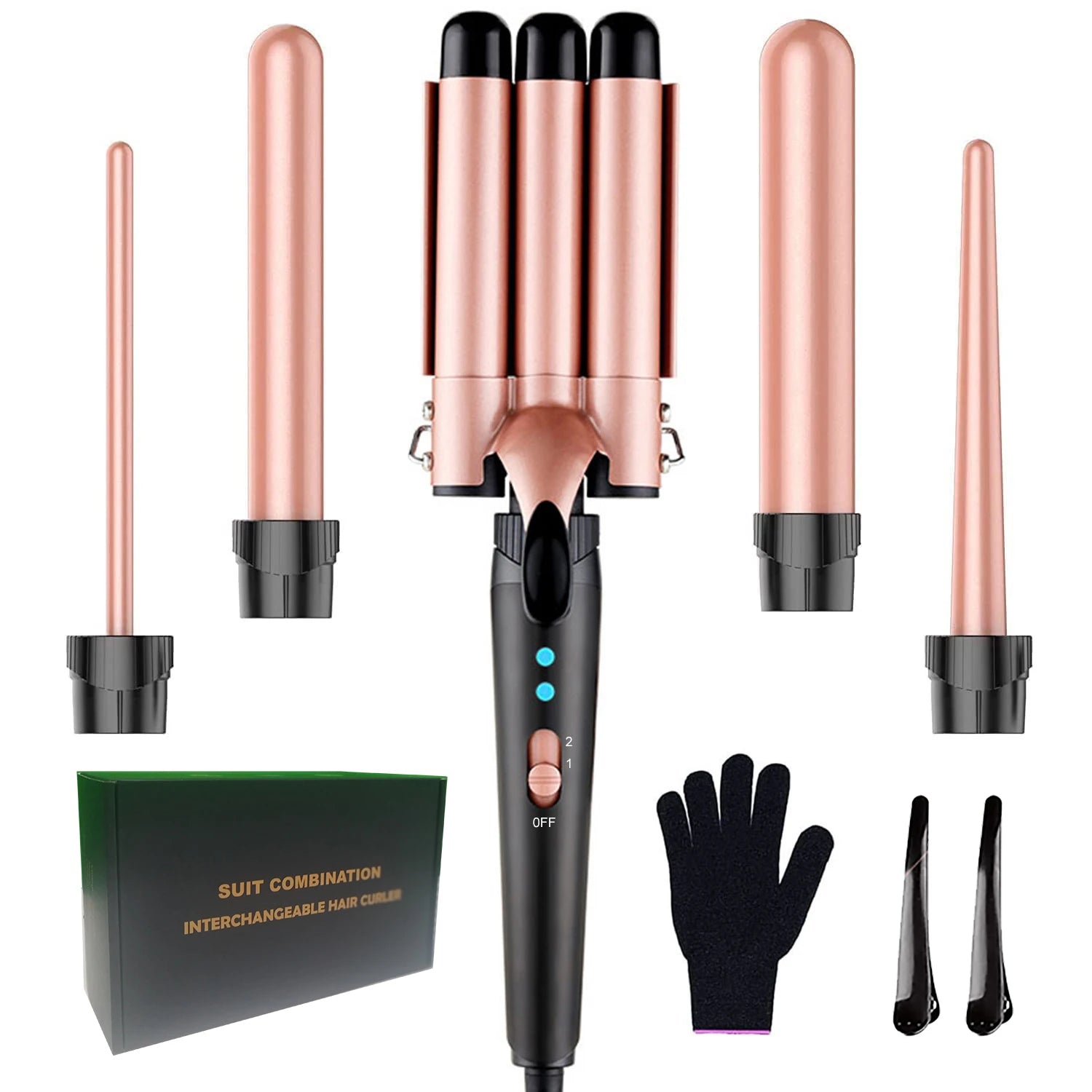 TEEK - 5 in 1 Hair Waver Curling Iron SET theteekdotcom US  