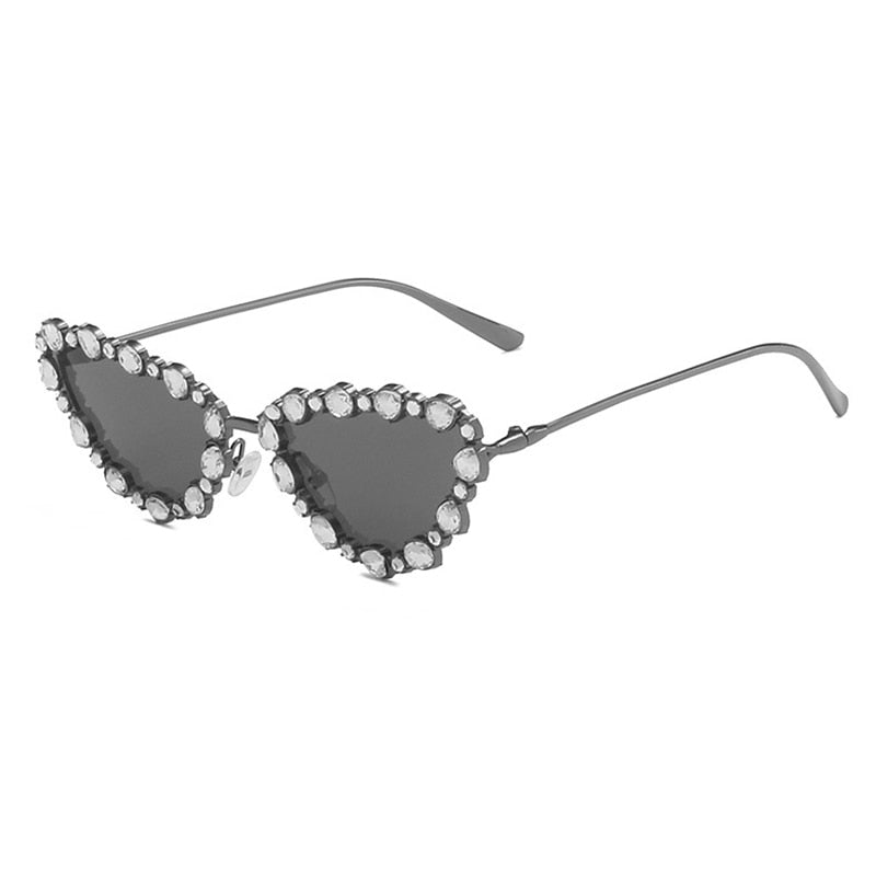 TEEK - Crystal Cat Eye Sunglasses EYEGLASSES theteekdotcom Gun grey  