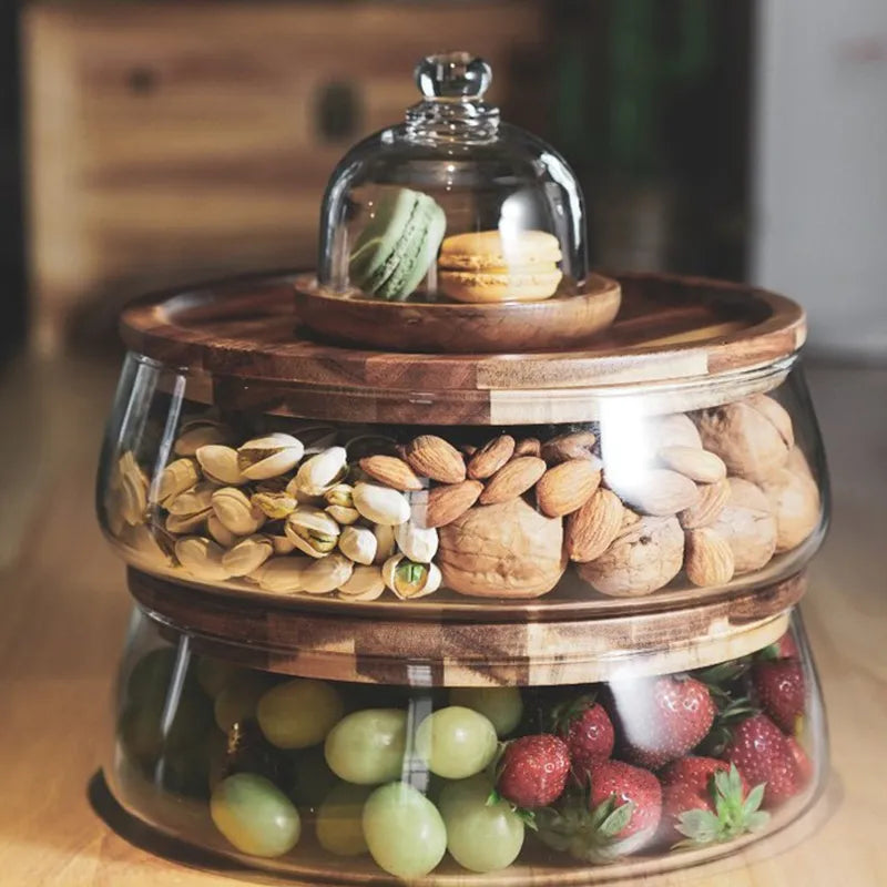 TEEK - Glass Food Storage Containers with Wooden HOME DECOR theteekdotcom   