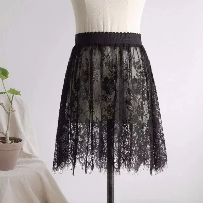 TEEK - High Waist Lace Underdress Skirt SKIRT theteekdotcom