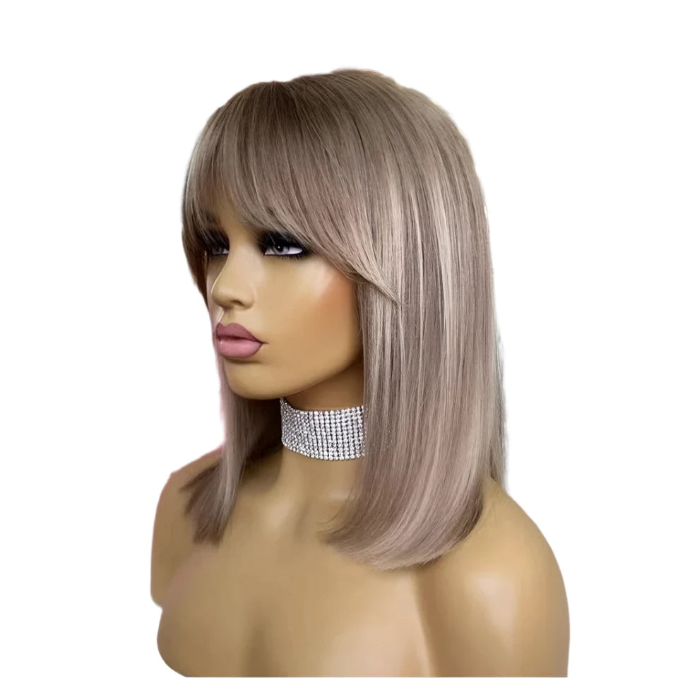 TEEK - Vicky Ash Blonde Bangs Bob Wig HAIR theteekdotcom   