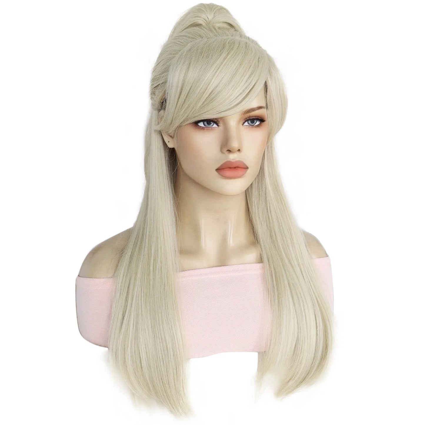 TEEK - 24inch Long Blonde Wavy Bang Bun Wig HAIR theteekdotcom   