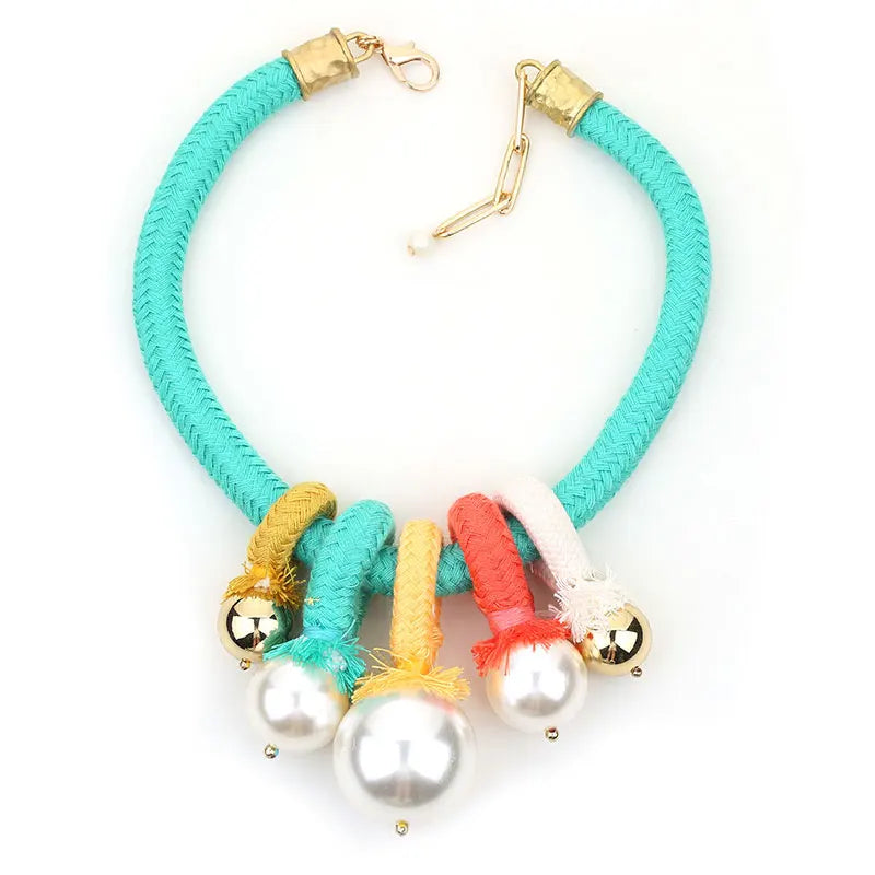 TEEK - Statement Beads Color Rope Necklace JEWELRY theteekdotcom Necklace