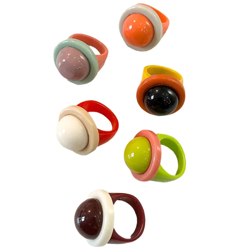 TEEK - Big Colorful Double Shape Ring JEWELRY theteekdotcom   