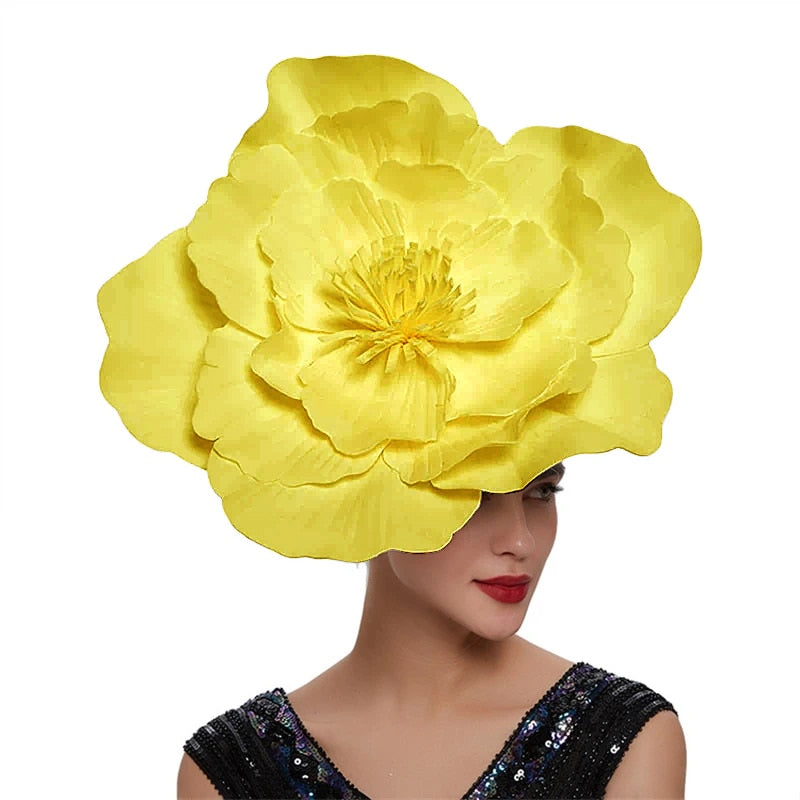 TEEK - Large Flower Hair Cap Accessories HAT theteekdotcom Yellow  