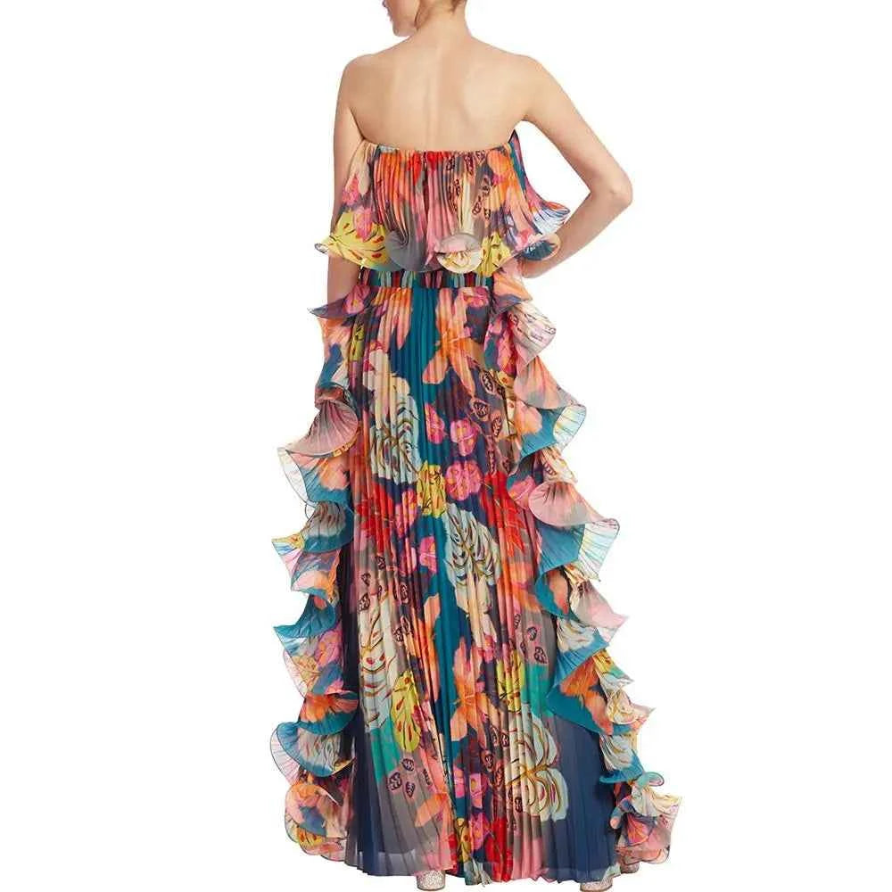 TEEK - Flowers One Piece Swimsuit and Skirt Women
