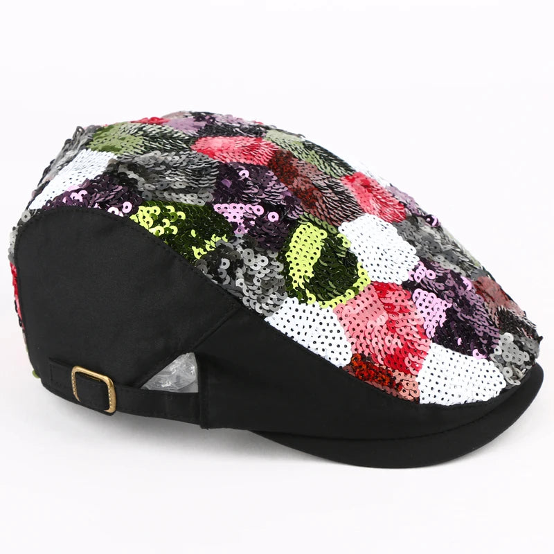 TEEK - Sequin Floral Beret Cap HAT theteekdotcom   