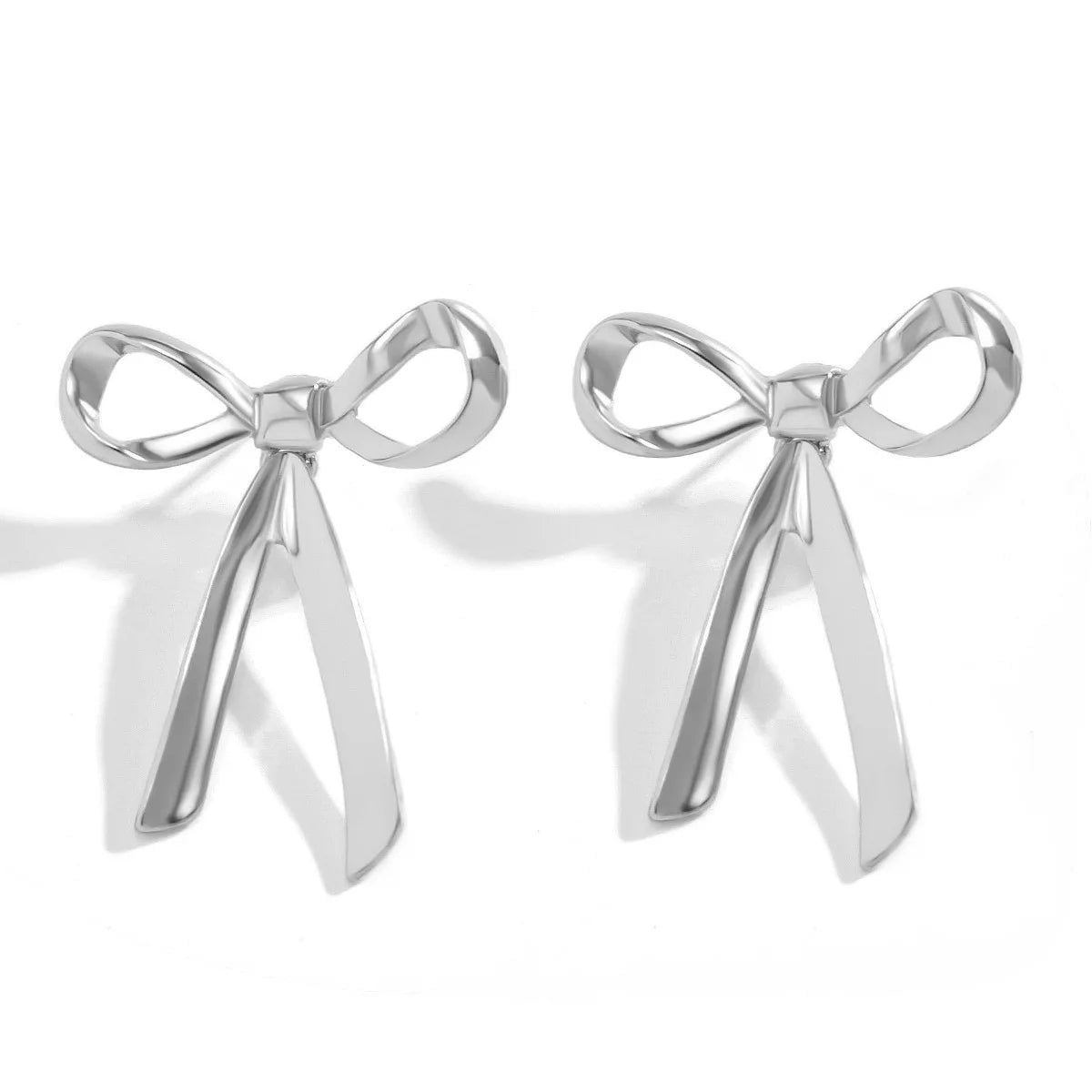 TEEK - Cute Plated Bowknot Earrings JEWELRY theteekdotcom silver  