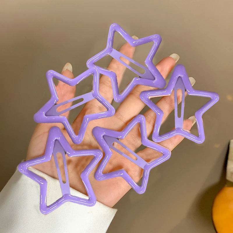 TEEK - 5-10 Pcs Hollow Star Hair Clips HAIR CARE theteekdotcom H  