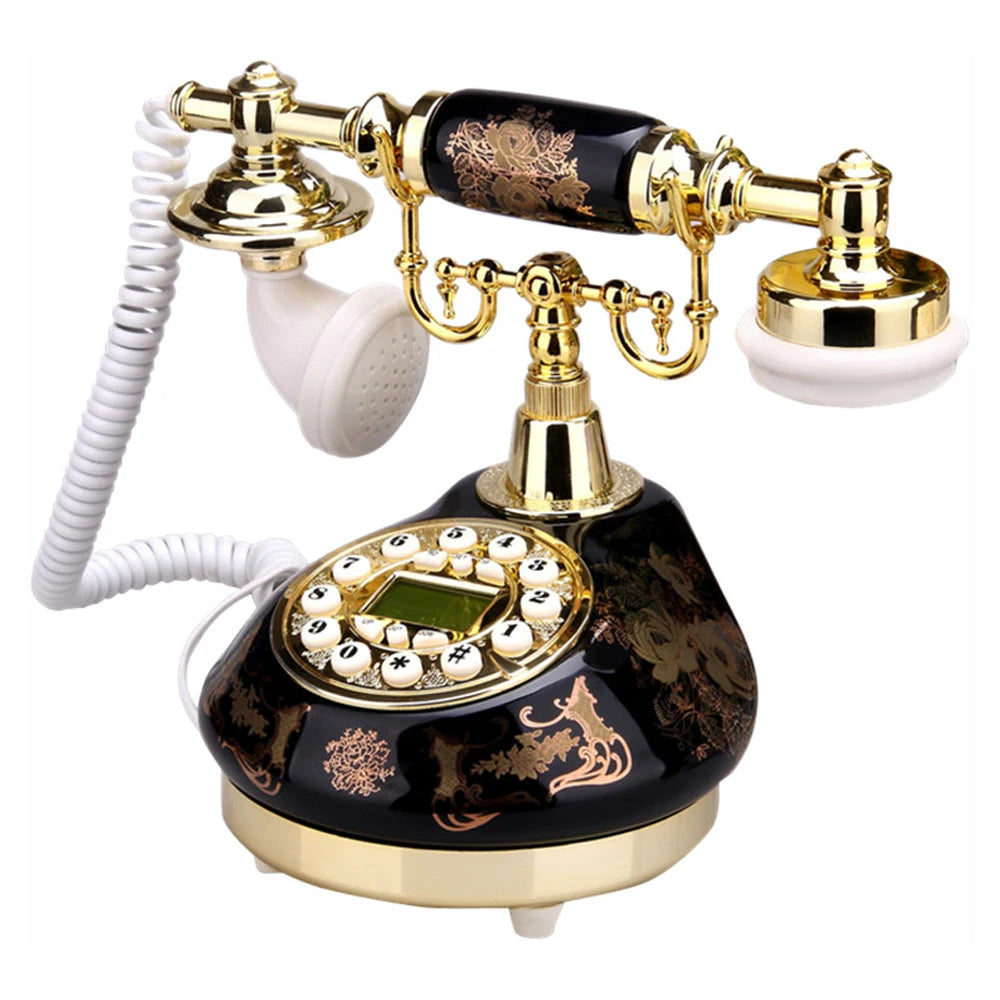 TEEK - Corded China Ceramic Antique Telephone HOME DECOR theteekdotcom Black