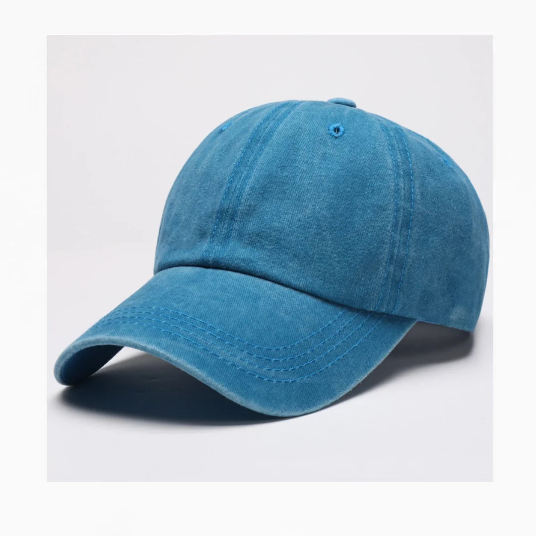 Baseball Cap Washed Cotton Men Women Snapback Hat Vintage Hip Hop Caps Solid Color Dad Hat Bone Casquette Outdoor Casual Sport TEEK light blue 54-59cm
