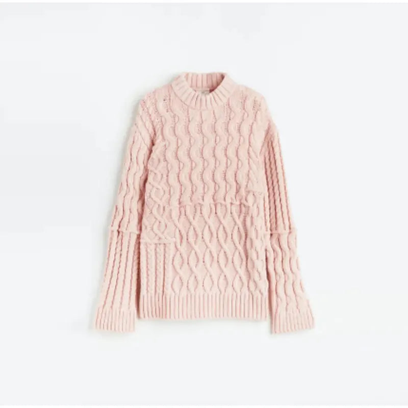 TEEK - Sweet Pink Knitted Long Sleeve Sweater TOPS theteekdotcom S  