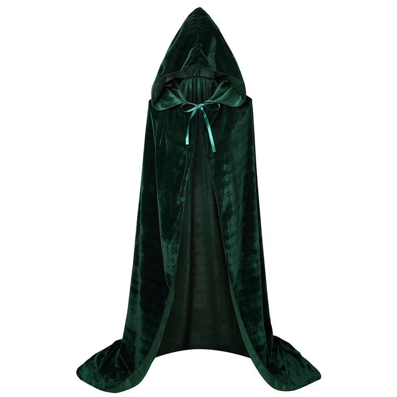 TEEK - Witch Hooded Cloak CLOAK theteekdotcom Green L: 4'7"/140cm Height 