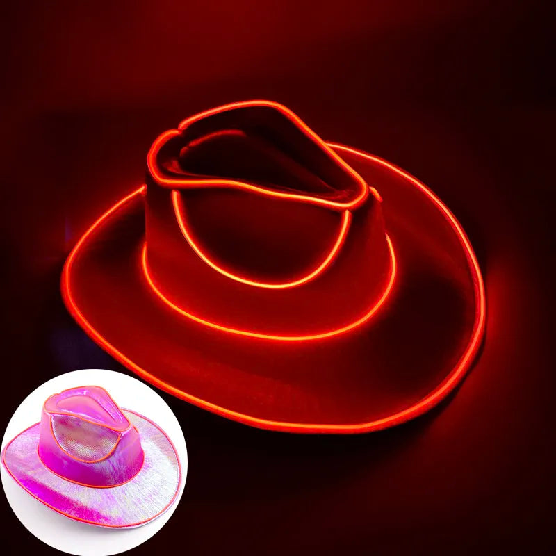TEEK - Wireless LED Cowgirl Hat HAT theteekdotcom 02 red  