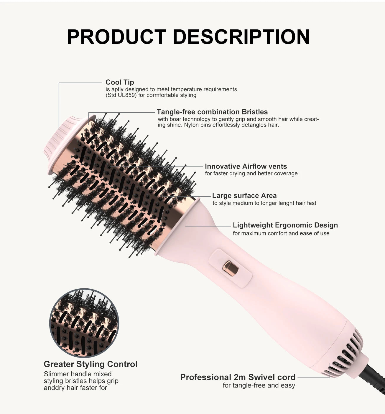 TEEK - Pink Blowout Hair Dryer Brush HAIR CARE theteekdotcom   