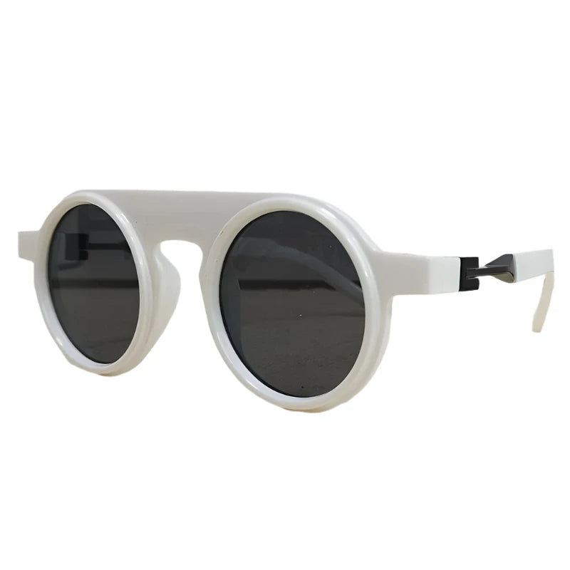 TEEK - Round Retro Deco Sunglasses EYEGLASSES theteekdotcom C2WhitePurple