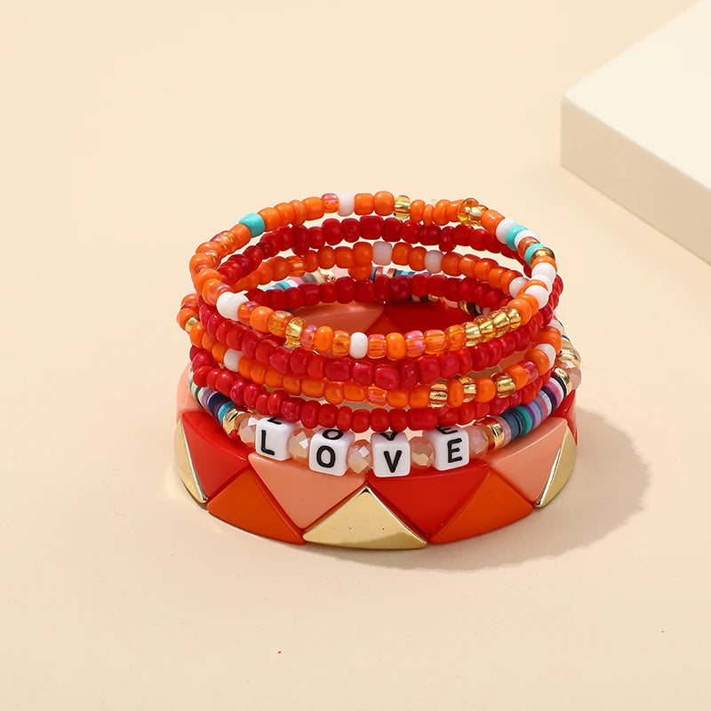 TEEK - Bohemian Multi-Layer Seed Beads Bangles JEWELRY theteekdotcom KR43-12  