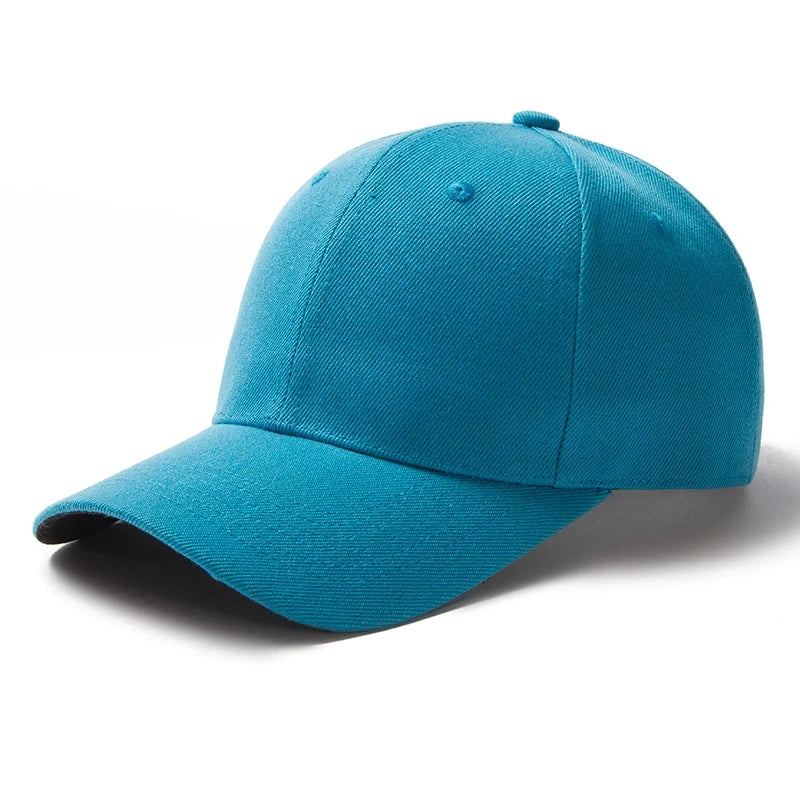 Unisex Cap Casual Plain Baseball Cap Adjustable Snapback Hats For Women Men Hip Hop Cap Street Dad Hat TEEK Lake Blue