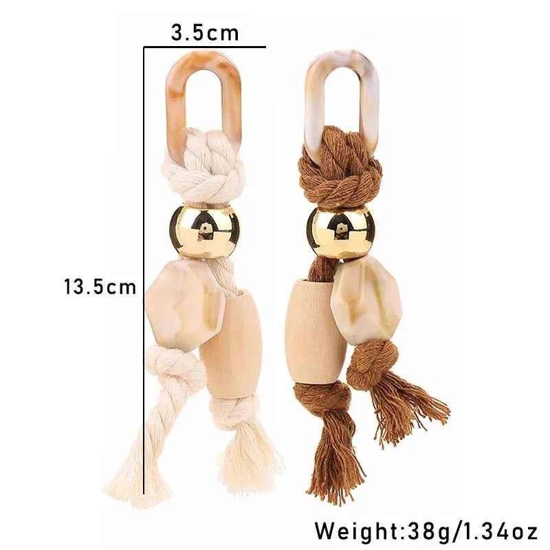 TEEK - White Light Yellow Gold Long Beads &Ropes Earrings JEWELRY theteekdotcom