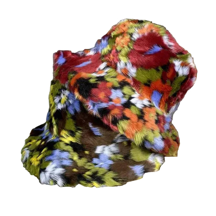 TEEK - Floral Long Haired Colored Basin Hat