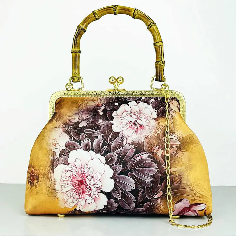TEEK - Flower Lock Vintage Chain Handbag BAG theteekdotcom 09 white peony  