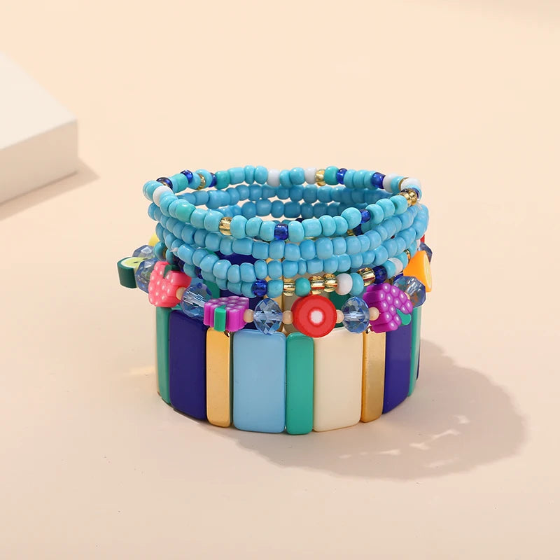 TEEK - Bohemian Multi-Layer Seed Beads Bangles JEWELRY theteekdotcom KR43-14  