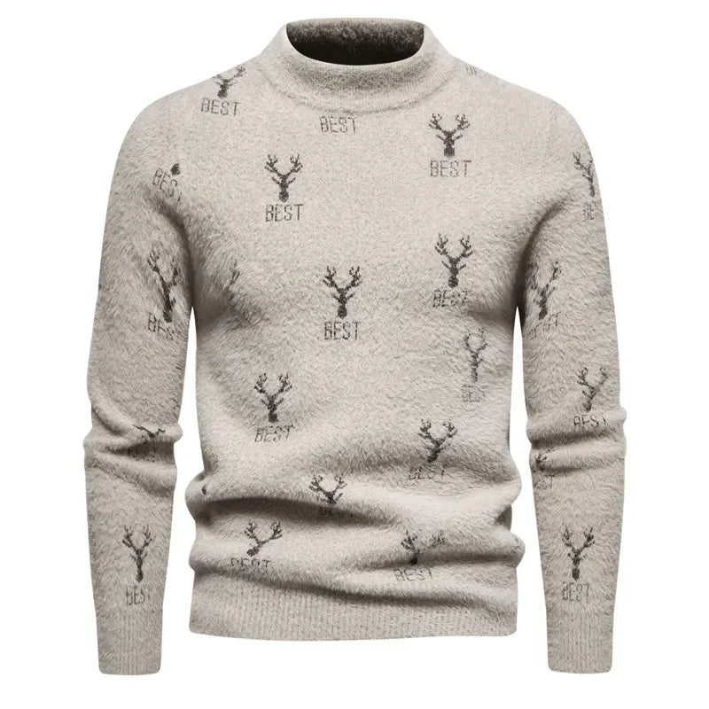 TEEK - Mens Soft Sir Knit Sweater  Pullover TOPS theteekdotcom Beige-H08 L 