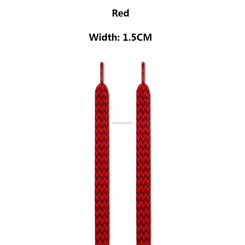 TEEK - Pair of Wide to Extra Wide Flat Shoelaces SHOELACES theteekdotcom 1.5 Red 120cm 