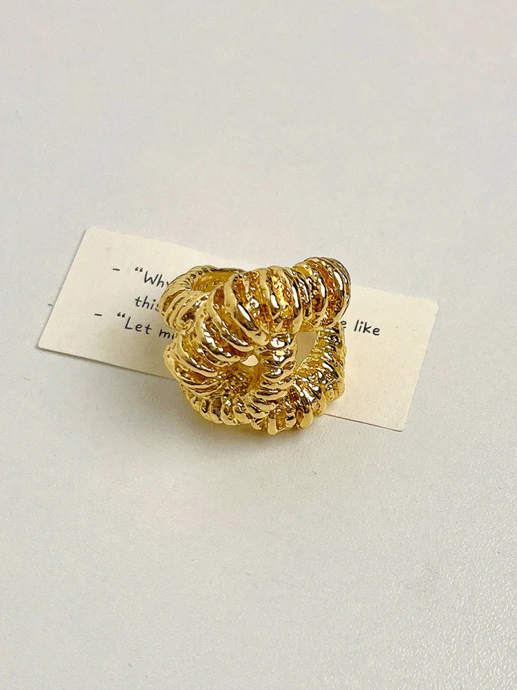 TEEK - Irregular Metal Lava Textured Open Jewelry JEWELRY theteekdotcom Gold Rings  