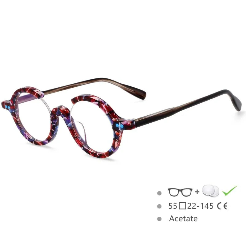 TEEK - Round Frame Half Frame Reading or Nearsighted Glasses EYEGLASSES theteekdotcom Blue +2.50 Reading