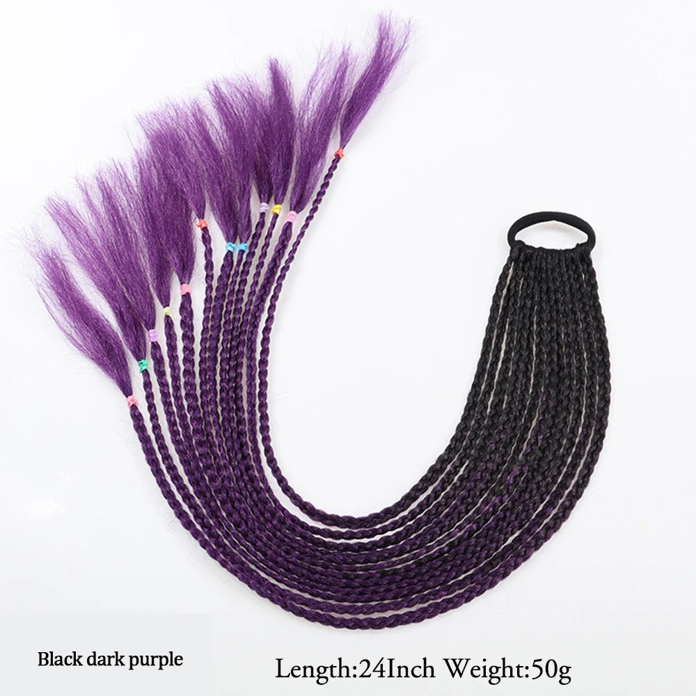 TEEK - 20 Inch Long Braided Synthetic PonytailHair Extension