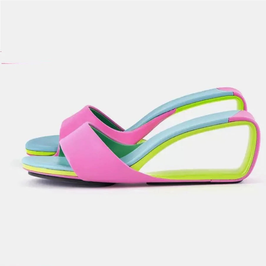 TEEK - Open Solo Band Wedge Slide Sandals SHOES theteekdotcom   