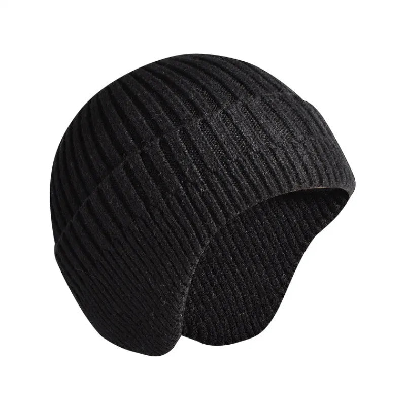 TEEK - Solid Knitted Earmuff Beanie Hat HAT theteekdotcom black  