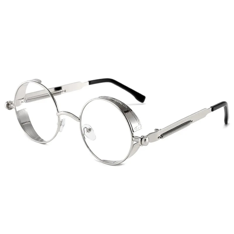 TEEK - Metal Round Mirror Glasses EYEGLASSES theteekdotcom Silver Clear CHINA 1 pcs