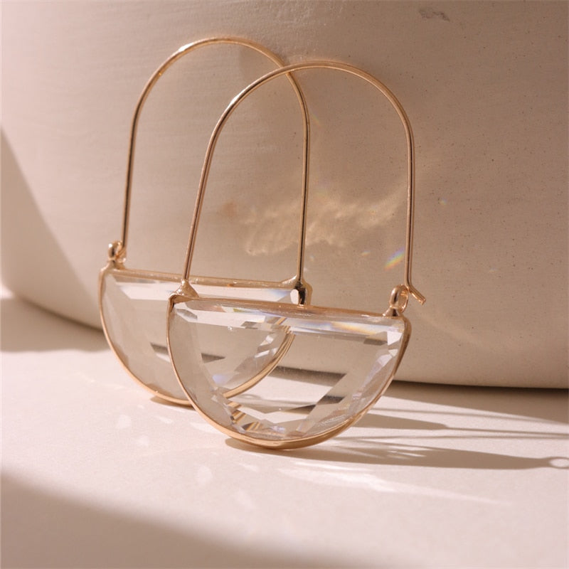 TEEK - Transparent Multicolor Crystalizing Hoop Earrings & Necklaces JEWELRY theteekdotcom F Earrings  