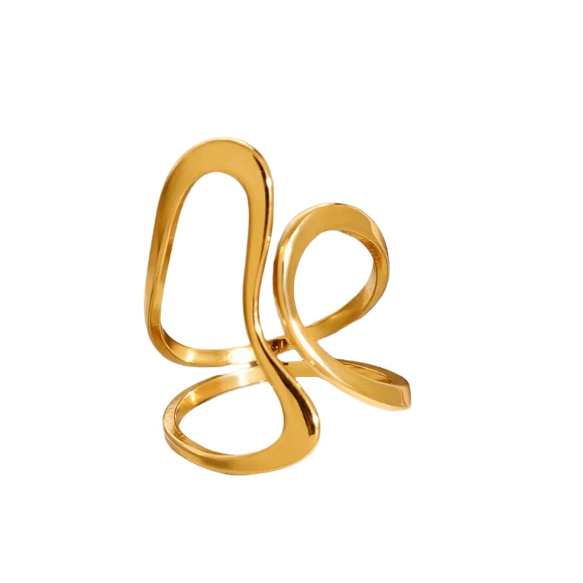 TEEK - Stainless Steel Gold Color Exaggerated Ring JEWELRY theteekdotcom