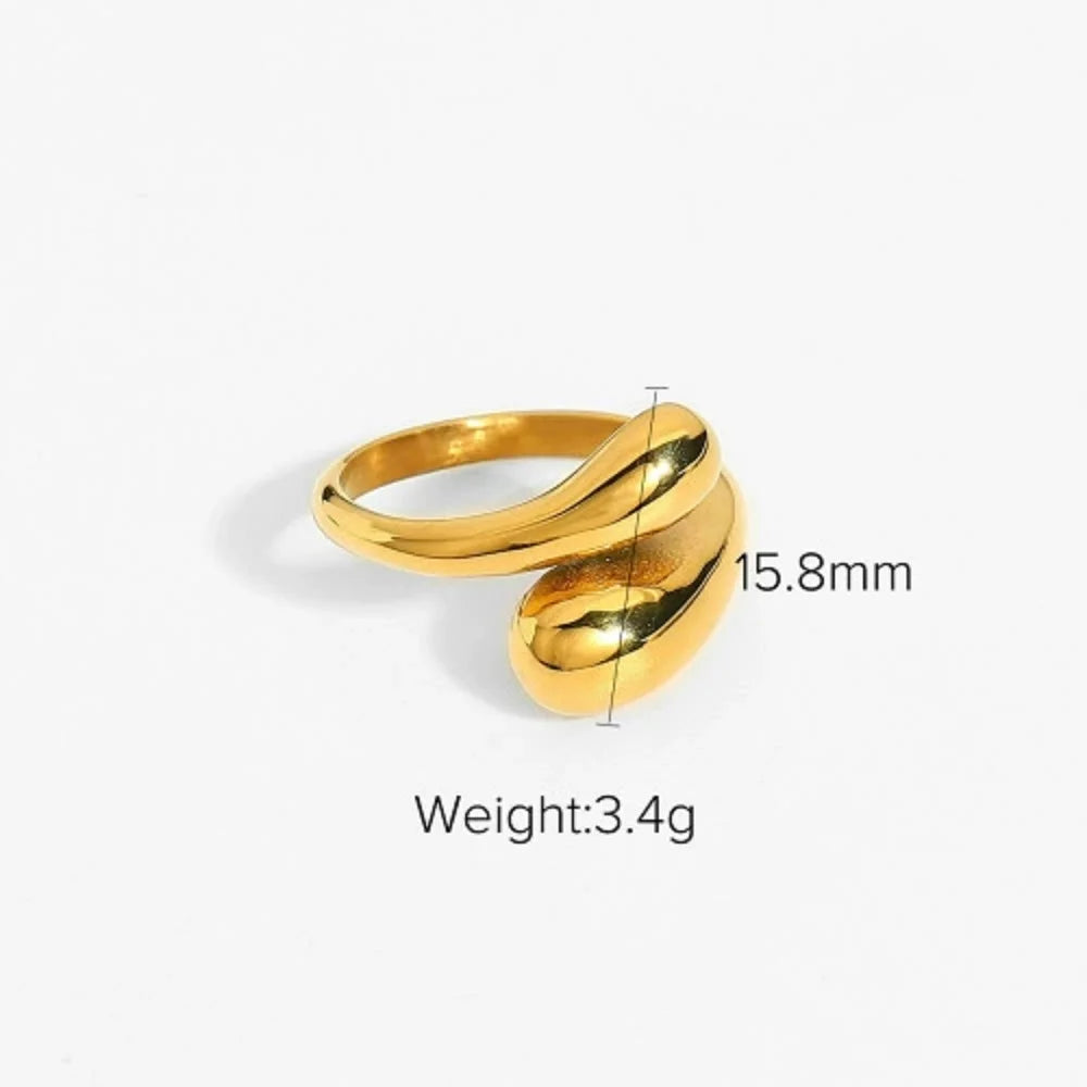 TEEK - 18K Gold Color Plated Stainless Steel Stackable Ring JEWELRY theteekdotcom JDR201355