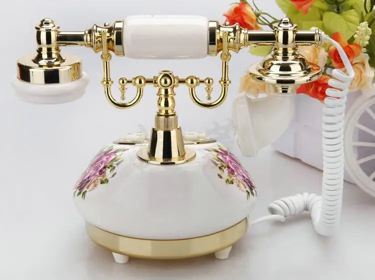 TEEK - Corded China Ceramic Antique Telephone HOME DECOR theteekdotcom